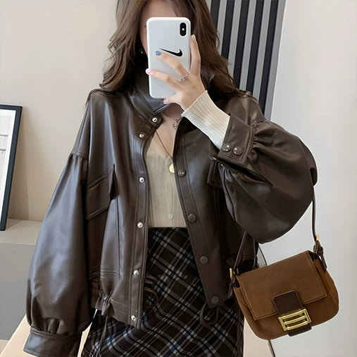 Brown jacket, Korean style, for teenagers