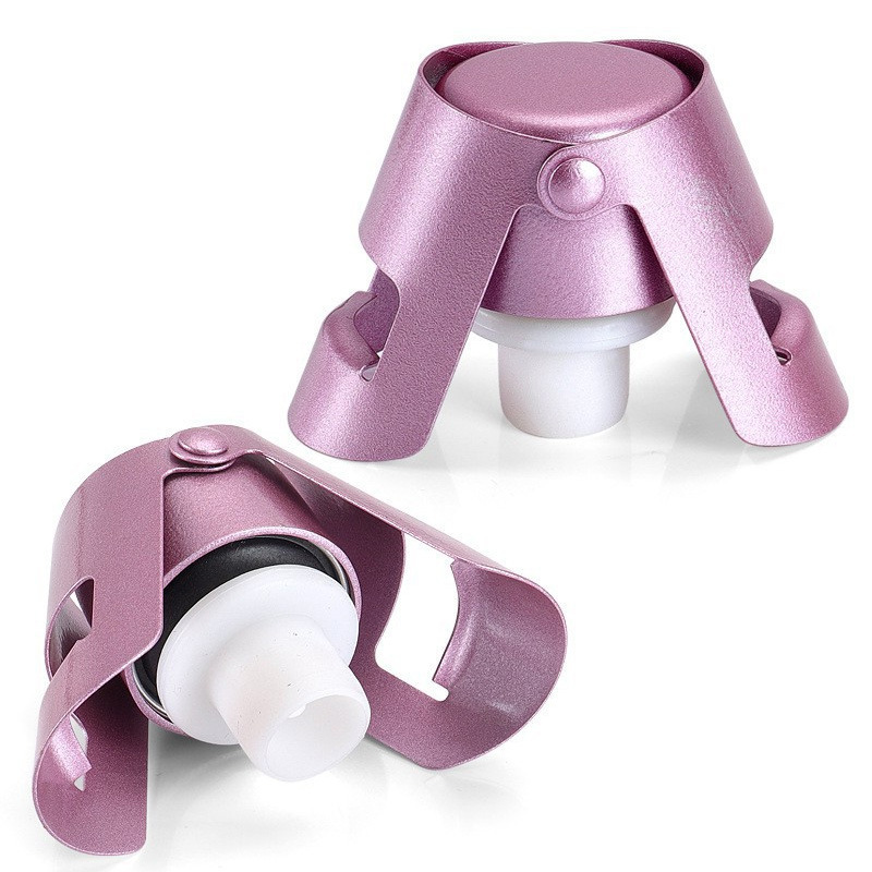 스프레이 페인트 연한 보라색 스테인리스 스틸 샴페인 스토퍼 - 긴 캡