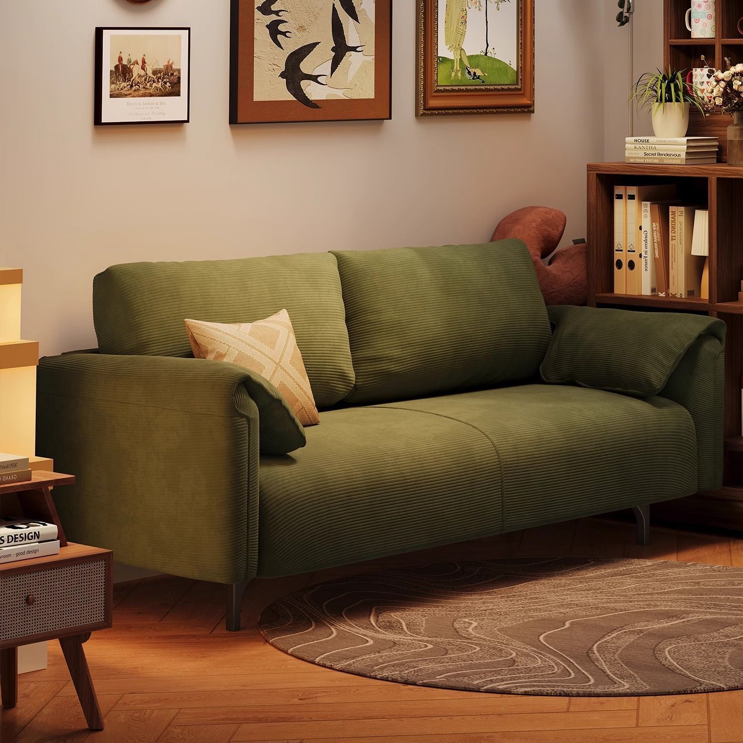 Light Luxury Living Room Small Apartment Bedroom Apartment Rental House Clothing Store Reception Rest Area Double or Three Person Fabric Small Sofa