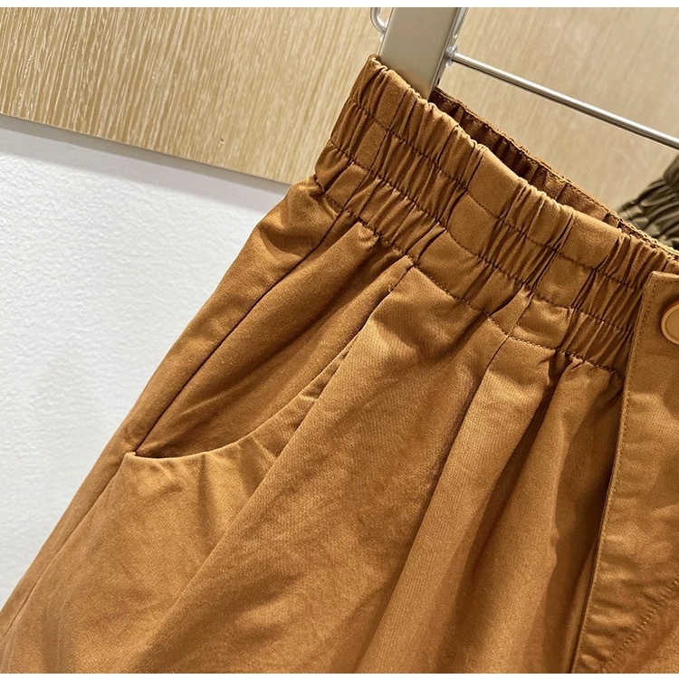 High Waist A-Line Pure Cotton Shorts For Women, Loose Fit Wide Leg Casual Summer Shorts With Tummy Control_ecoleips.com