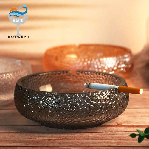 Sea crystal jade round crystal glass ashtray creative cigar ashtray creative large home living room decoration