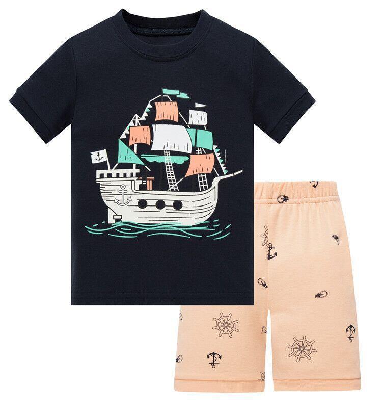 3-8 short sleeve sailboat