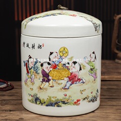景徳鎮セラミック米タンク家庭用蓋付き 5kg 10kg 米バケツ密封缶米貯蔵タンク 10kg 小麦粉バケツ防虫