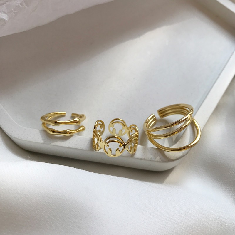 Womens KoreanStyle Fashionable MultiLayer Line Ring Ins Niche Normcore Bag Simple Personality Open Index Finger Ring Fashionpicture8