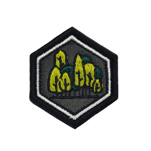 Mini hexagon full embroidered Velcro outdoor bonfire forest badge embroidered cloth patch EDC backpack patch