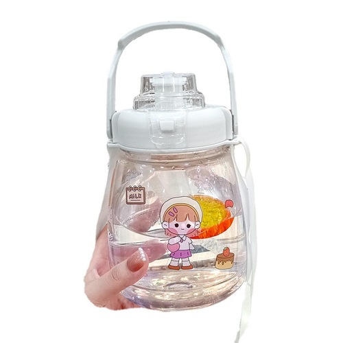 Hot Vlogger Big Belly Cup High-Quality with Mobile Phone Stand Portable Straw Water Bottle Large Capacity New Summer Plastic Water Cup 