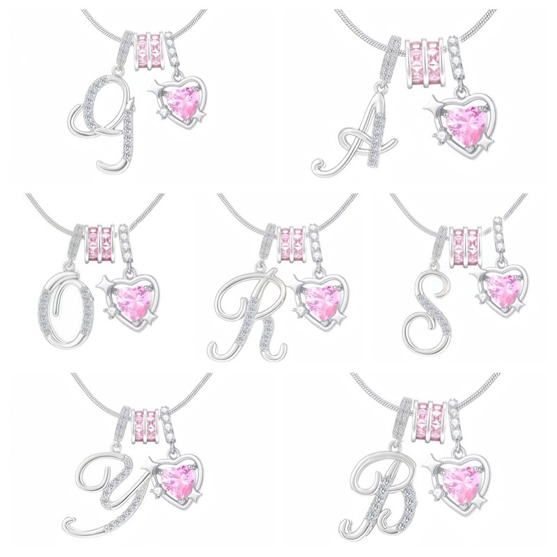 Cross-Border Popular Items: Wish-Fulfilling Heart-Shaped Zircon English Letter Necklace Series, Instagram-Style Gifts for Best Friends