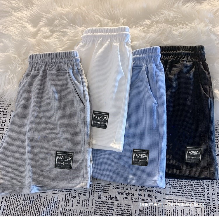 Waffle Summer Comfortable Casual Sports Shorts for Women, Loose Home Sleep Shorts with Pockets for Southeast Asia