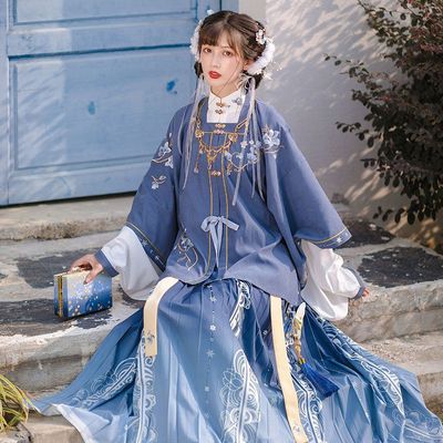 Peony Pavilion:Yuxuexiang Double-breasted Blouses Three Original Improvement Hanfu