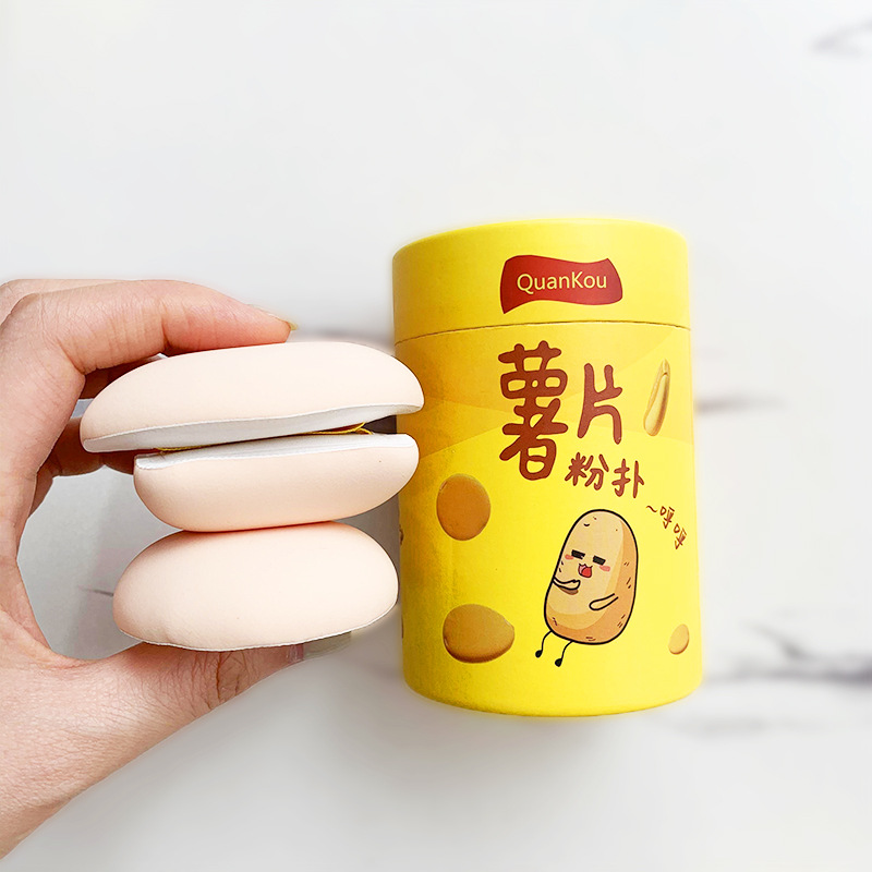Щетка для лица 泉蔻 薯片桶棉花糖气垫粉扑干湿两用上妆服帖三角饭团美妆蛋海绵