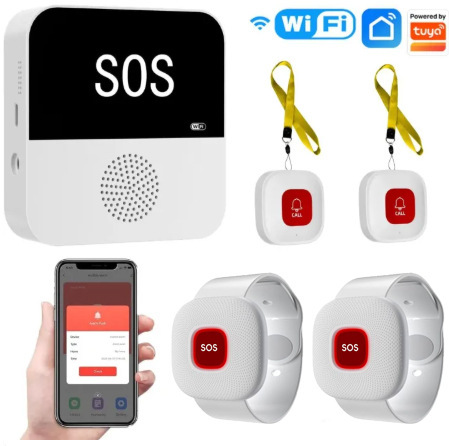 跨境wifi老人呼叫器涂鸦远距离求助报警器sos紧急呼叫按钮手环|undefined