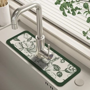 Nordic style plant flower diatom mud faucet absorbent mat table wash basin sink splash-proof draining mat