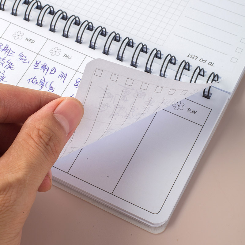 Guirnalda fresca fase lunar semana desgarrable plan diario libro Portátil bobina flip-up Bloc de notas 4 opciones