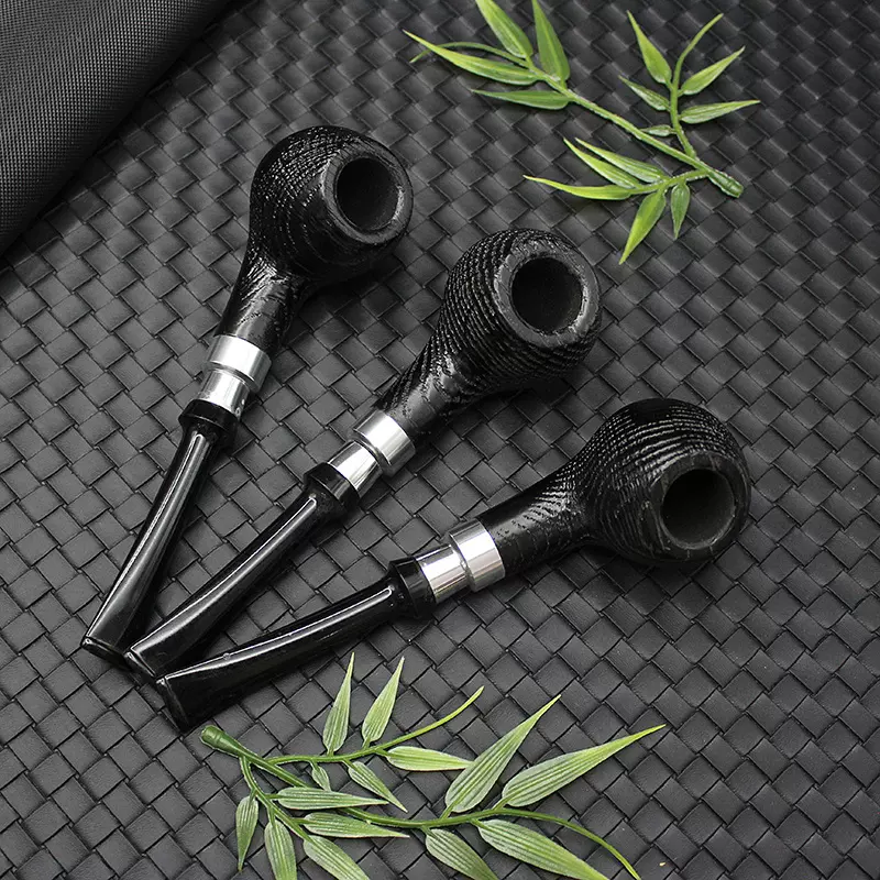 橡木手工烟斗老式烟袋陆军圈直杆9mm过滤烟道男士高端烟具礼盒装