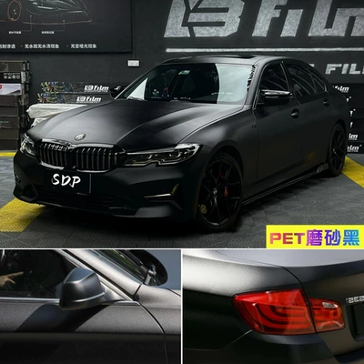 Gt Silver Gray Matte Black Alexander Silver Metallic Crystal Pvc Car Body Film Full Roll Car Pet Color Changing Film (Auto Color Change Film) - pet-matte-black-152-17m-roll