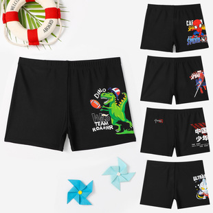 Popular youth swimming trunks middle and big children superhero printed swimming trunks boys' boxer slim fit plus size swimsuit