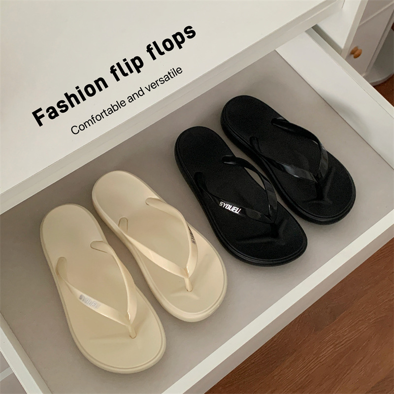 Summer Flip-Flops for Women, Korean Style, Trendy Ins-Style Thong Sandals, Casual Versatile Couple Beach Sandals, Cross-Border