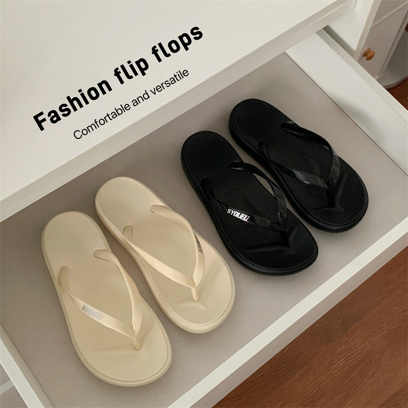Summer Flip-Flops for Women, Korean Style, Trendy Ins-Style Thong Sandals, Casual Versatile Couple Beach Sandals, Cross-Border