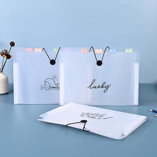 Wholesale tower buckle test paper lucky storage bag accordion bag student folder A4 office information multi-layer file bag