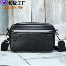 玛轮特真皮男士斜挎包ins潮酷单肩包横款高级感网红男单肩斜挎包