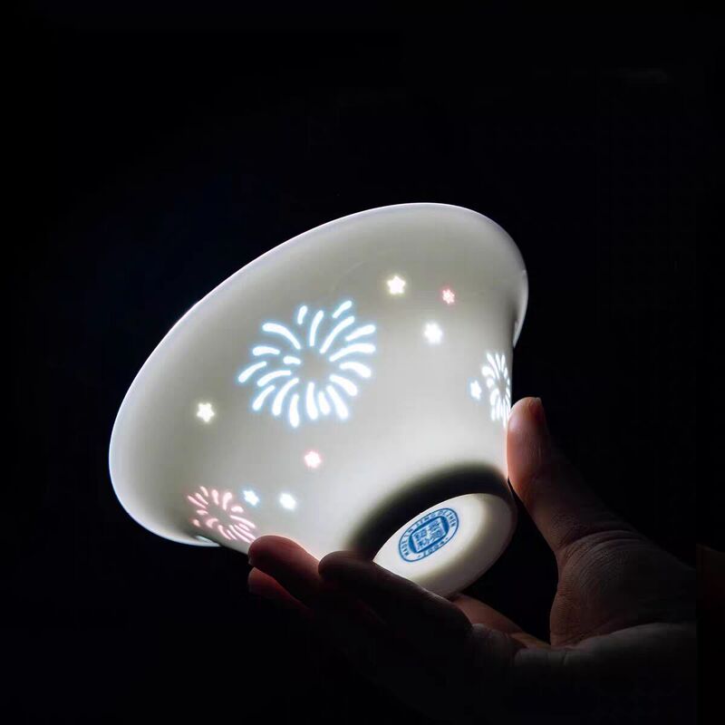 Jingdezhen Seven-Color Exquisite Porcelain Fireworks Bowl New Colorful Ceramic Small Bowl New Year Gift High-End Rice Bowl