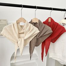 围巾秋冬季新款韩系氛围感简约保暖针织围脖围巾镂空披肩女外搭