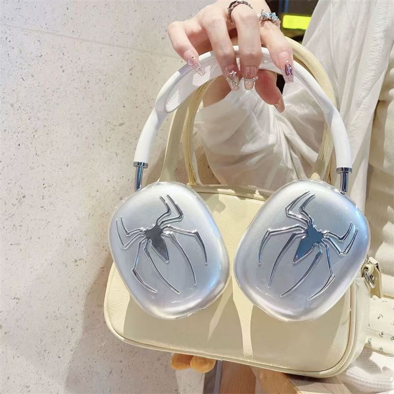 Ins Silver Cute Spider para Apple Headset AirpodsMax Bluetooth Case Max