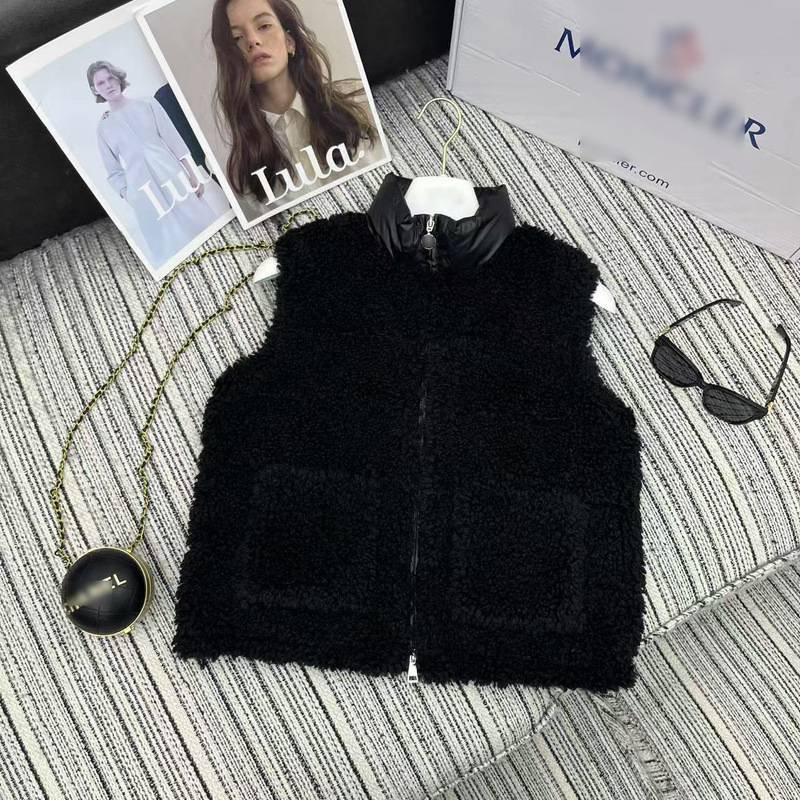 南油女装蒙口2025早秋泰迪毛羽绒服女慵懒修身保暖立领鹅绒服马甲|undefined