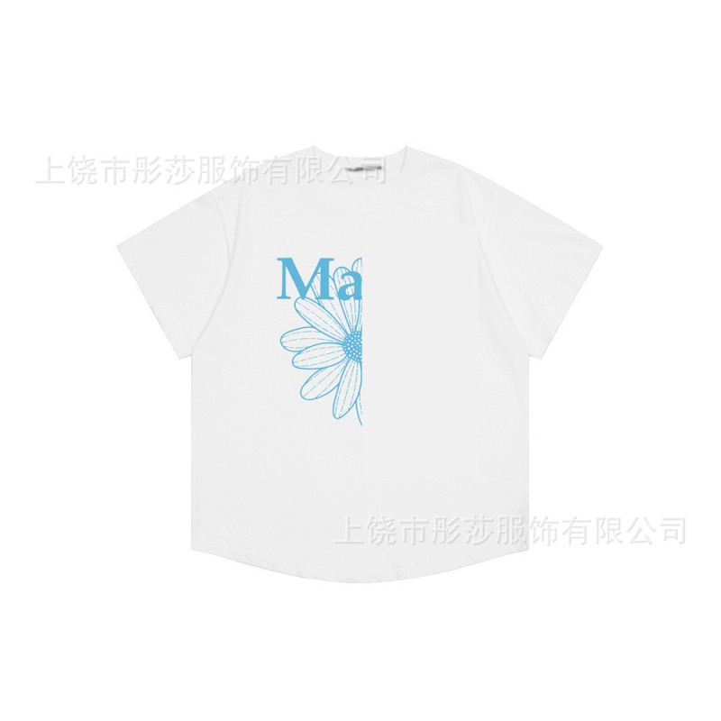 2025 新ゴールドハイシルバー同スタイルマルディ半袖デイジー Tシャツダックスフントカップル多用途トップ女性ルーズ|undefined