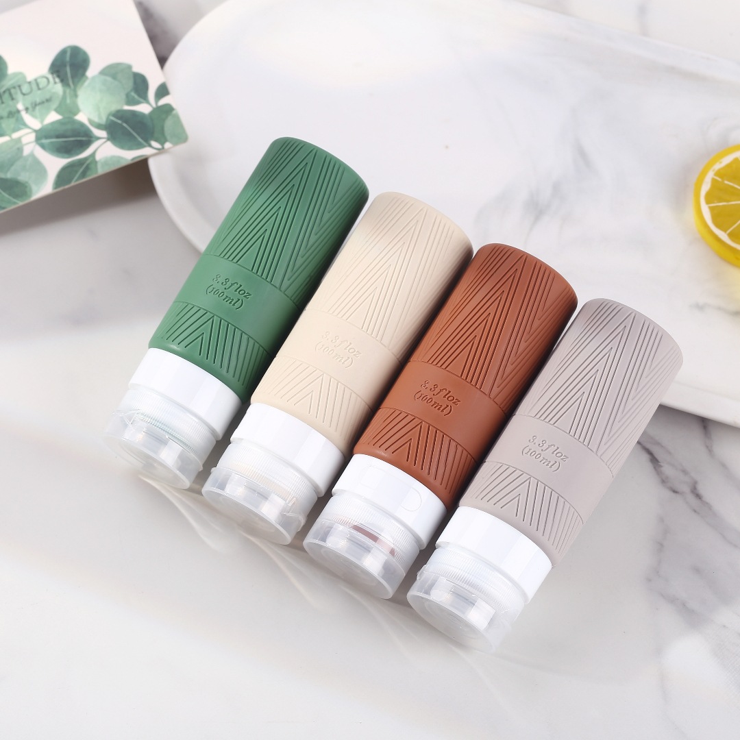 Nuevo transfronterizo de silicona sub-Botella champú loción Lavado y cuidado traje creativo viaje sub-botella prensa