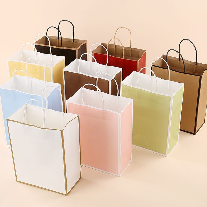 咖啡奶茶打包袋牛皮纸袋服装烘焙手提袋一次性外卖礼品包装纸袋