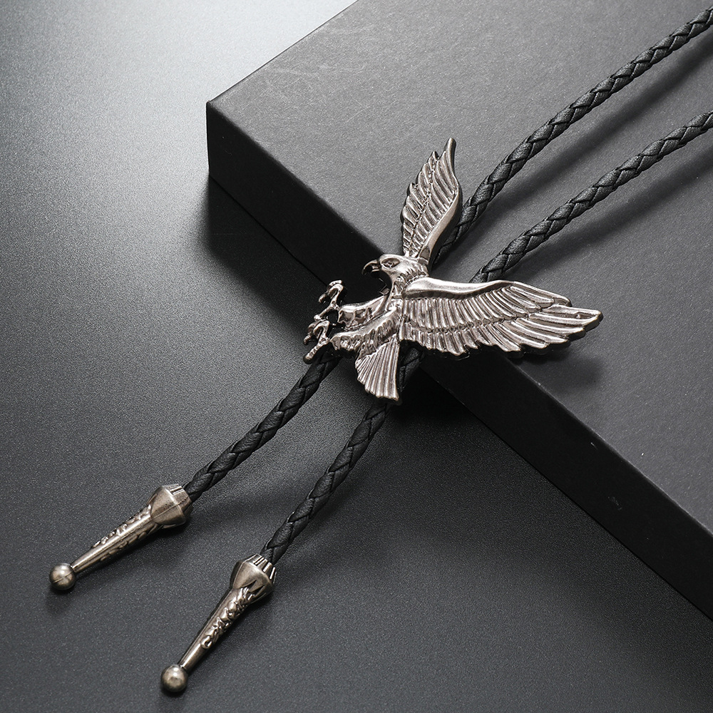Casual Occasion Retro Cattle Eagle Pu Leather Alloy Men's Bolo Tie Necklaces