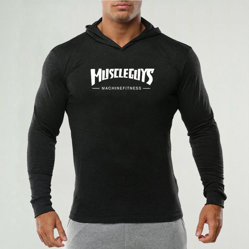 Pull à capuche à manches longues pour homme, veste de sport, de fitness, coupe slim_voghion.com