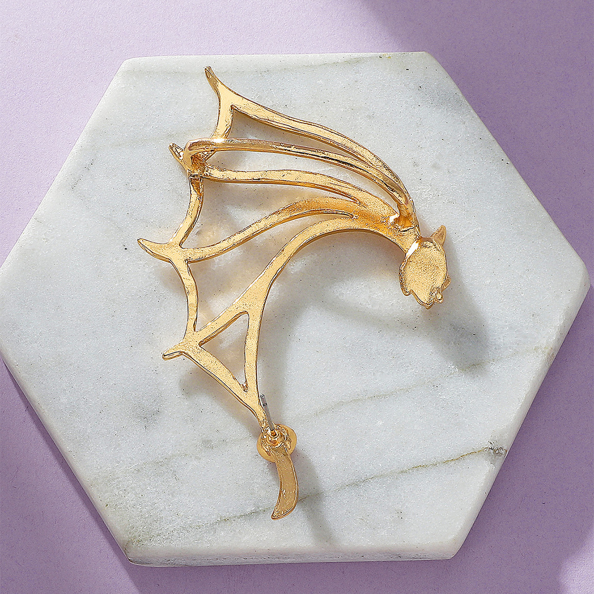 Clip punk esagerata per donna senza fori, nuovo gancio per orecchio geometrico con spine di zircone a forma di drago cinese_voghion.com