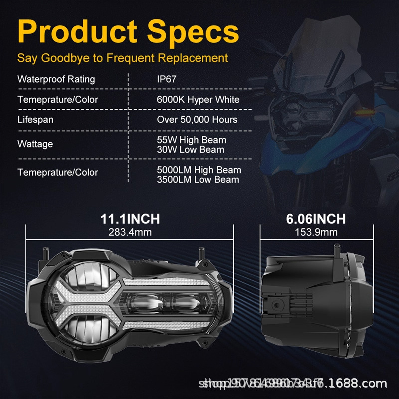 Suitable for BMW motorcycle modified headlights BMW R1200 R1200GS 2014-2019 LED headlights