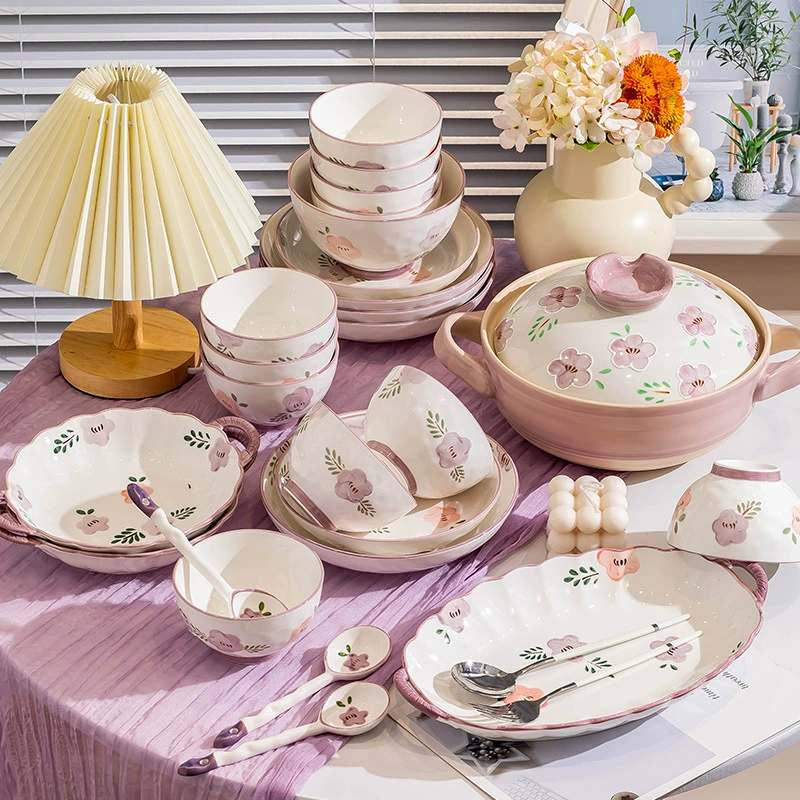 Brand ceramic tableware, set, light luxury style, Birthday gift