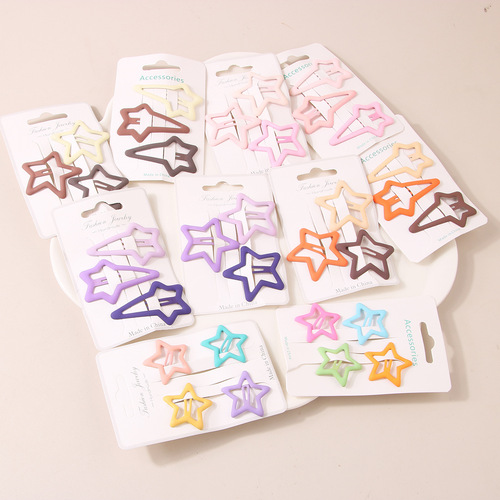 3 pack gradient color mix and match dopamine star hair clip set bb clip sweet and cute hair clip children's hair accessories