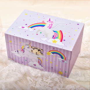 Jewelry Box Princess Music Box Mechanical Music Box Little Girl Jewelry Storage Box Paper Gift Box with Lid