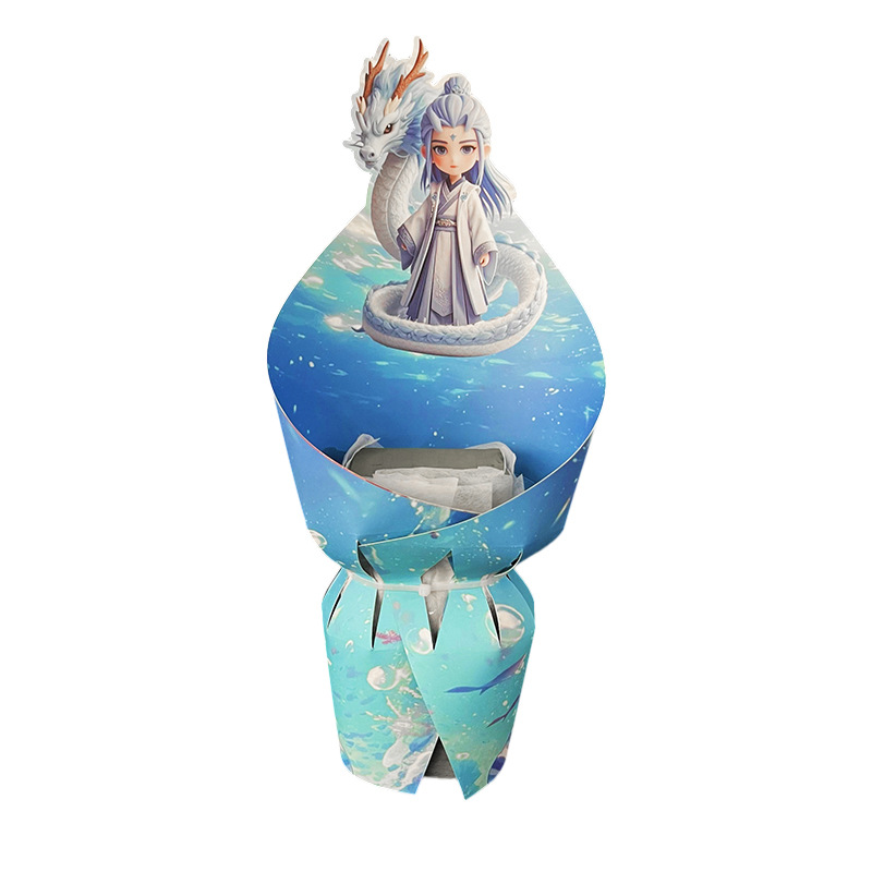 Celebridades de Internet Día del niño Ramo integrado Película de modelado Nezha Ao Bing Cartoon Snacks Hoja de modelado Papel de embalaje impermeable