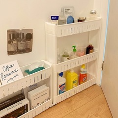 台所の超狭い縁のすき間のトイレの貯蔵物の小さい車のドアの後ろのすき間の収納棚の冷蔵庫のすき間の極めて狭い物置棚