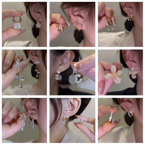 S925 Silver Needle Korean Version Pearl Earrings with a Touch of Luxury, Simple and Elegant, Micro-Embedded Diamond Flower Stud Earrings for Women,  New Arrival