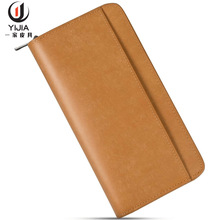 栃木皮革男士长款钱包头层牛皮YKK拉链防盗商务財布钱包牛皮真皮