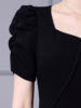 Bubble Sleeves High Waist Peach Heart Collar Wrap Hip Dress Summer
