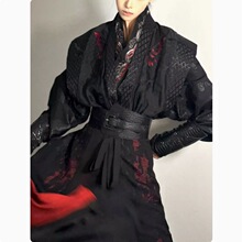 古风汉舞唐【魅影】春秋汉服霸气侠客风绣花改良唐背子交领九破裙