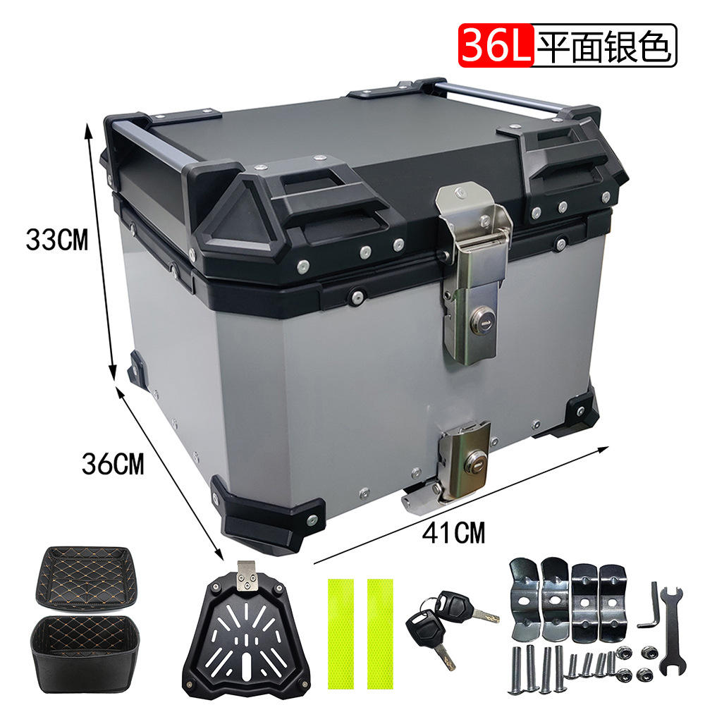 Caja de cola de aleación de aluminio de liberación rápida 25L30L36L45L55L65L caja de almacenamiento de la motocicleta caja de aluminio