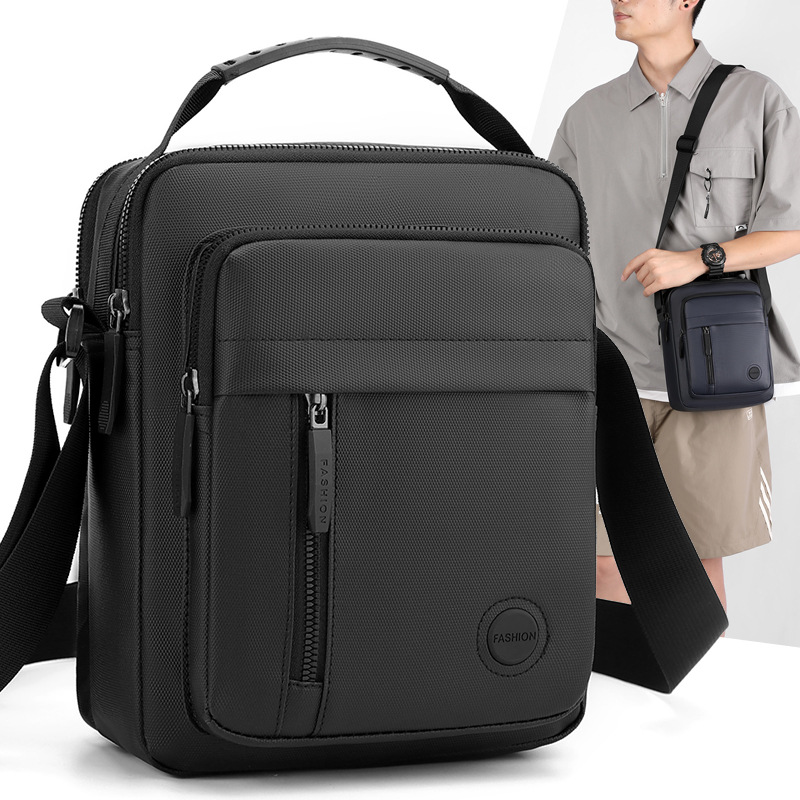 2024 New Men's Business Crossbody Bag Simple Leisure Unisex Shoulder Bag Solid Color Hand-Pick Waterproof Men's Backpack