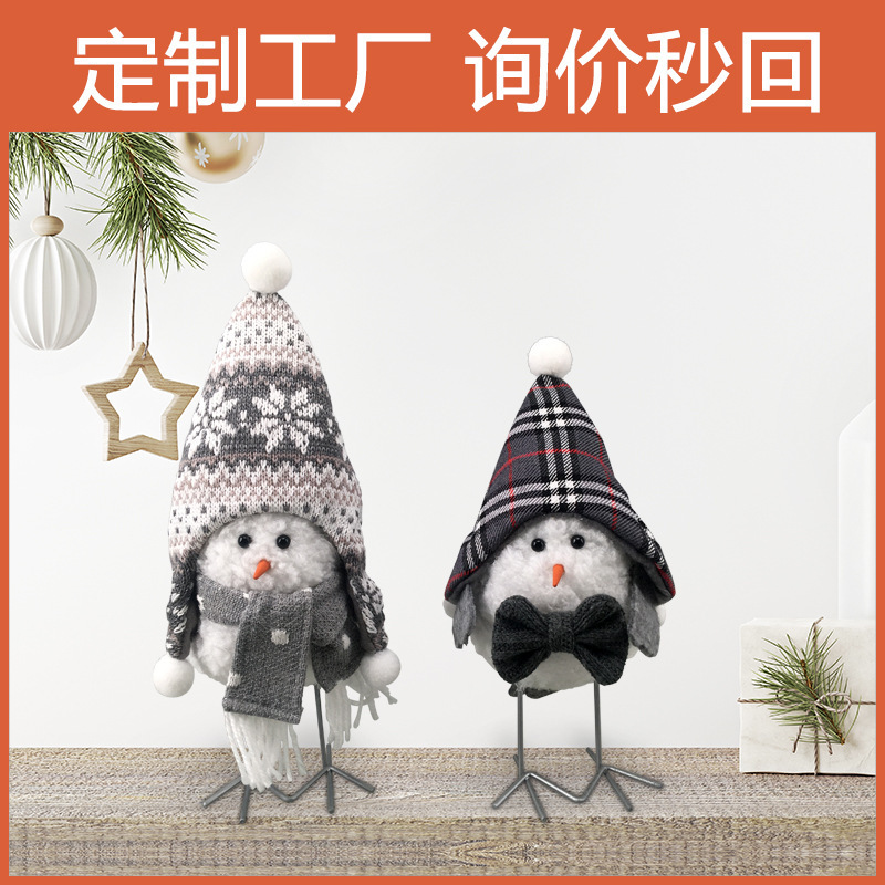 【カスタム工場】小鳥クリスマス装飾品妖精フクロウ雪だるまデスクトップクリスマス装飾品|undefined