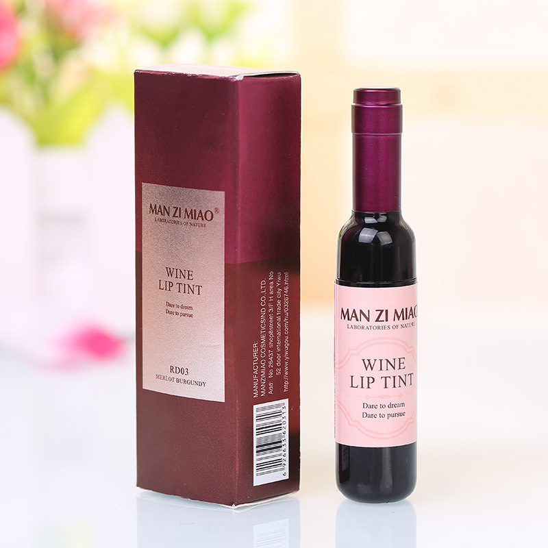 Lip dye, red wine bottle lip gloss and lip gloss are not easy to stick to the rim of the glass. Red multi-color red wine lip dye, lip bite Item Picture
