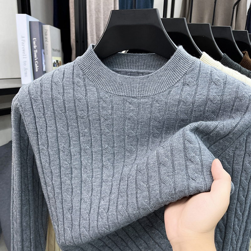 Men's Fashionable Jacquard Knit Sweater for Autumn and Winter, Casual Warm Crew Neck Base Sweater, Manufacturer Direct Delivery Men's Fashionable Jacquard Knit Sweater for Autumn and Winter, Casual Warm Crew Neck Base Sweater, Manufacturer Direct Delivery