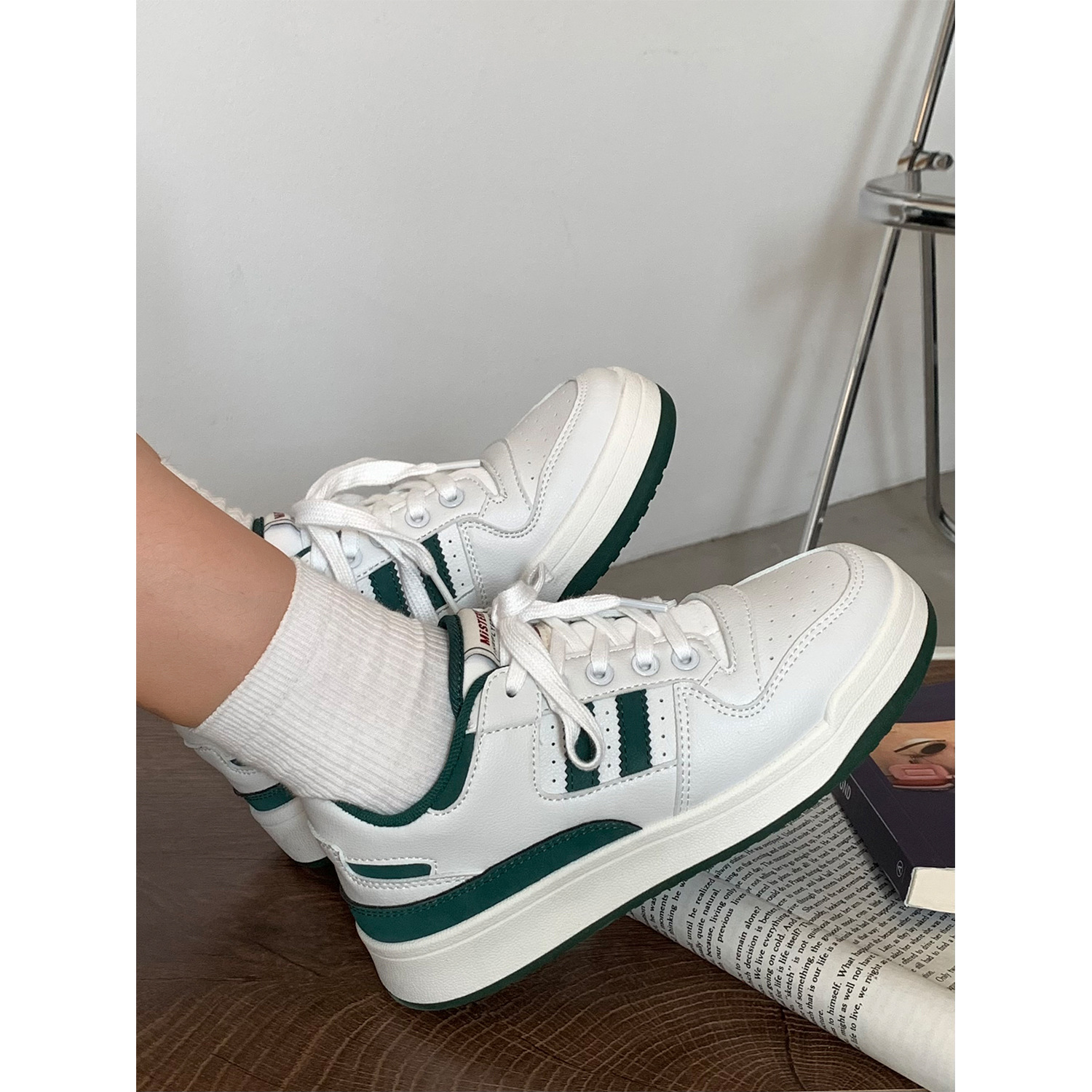 Hong Kong Style White Shoes Ins Super Popular Versatile Heightening Casual Shoes for Female Students Breathable Sports Sneakers Mis-701